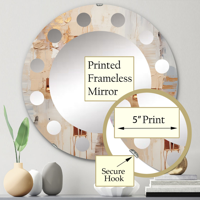 Atoir - Miroir mural moderne rond, 24 po x 24 po