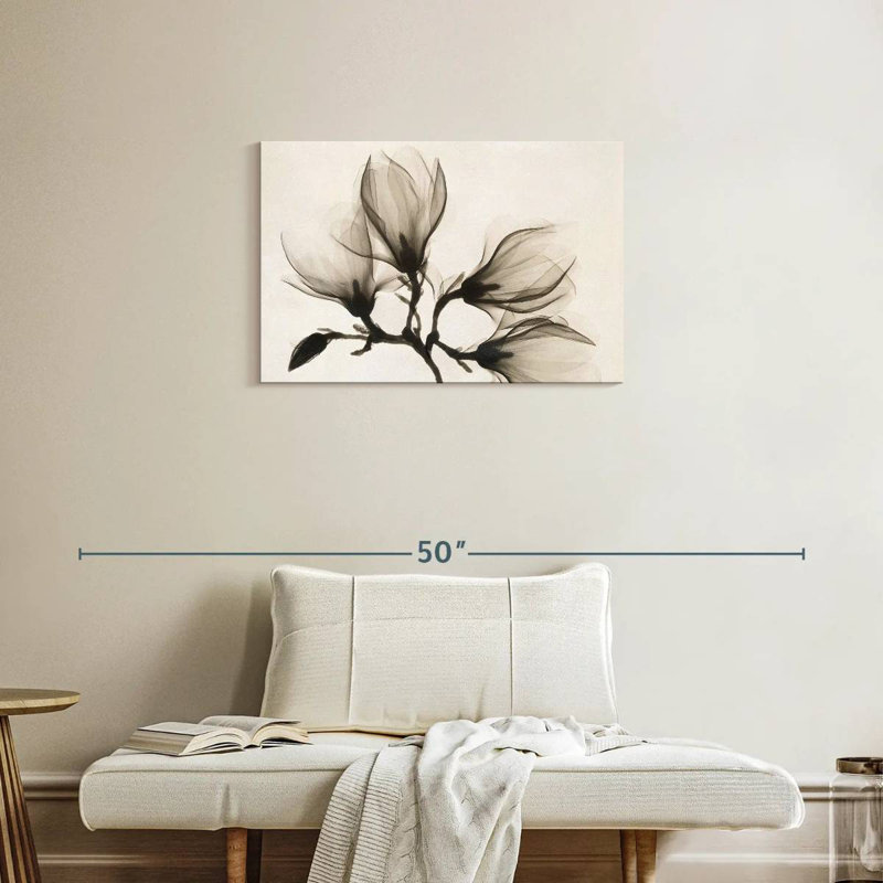 Branche avec quatre magnolias, H 20 po x l 30 po