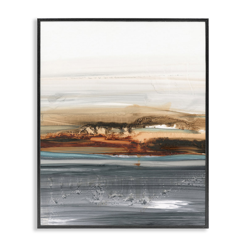 Giclée de mer abstraite par Victoria Barnes, Giclée encadrée noir minuit, H 14 po x l 11 po