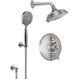 Miramar 2.5 GPM Styletherm 0.5" Thermostatic Shower System with Showerhead and Handshower on Hook