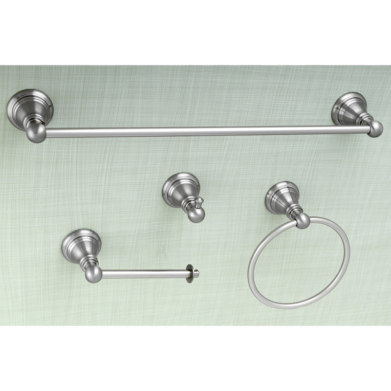 Kingston Brass American Classic 4-Piece Bathroom Hardware Set, Brushed Nickel