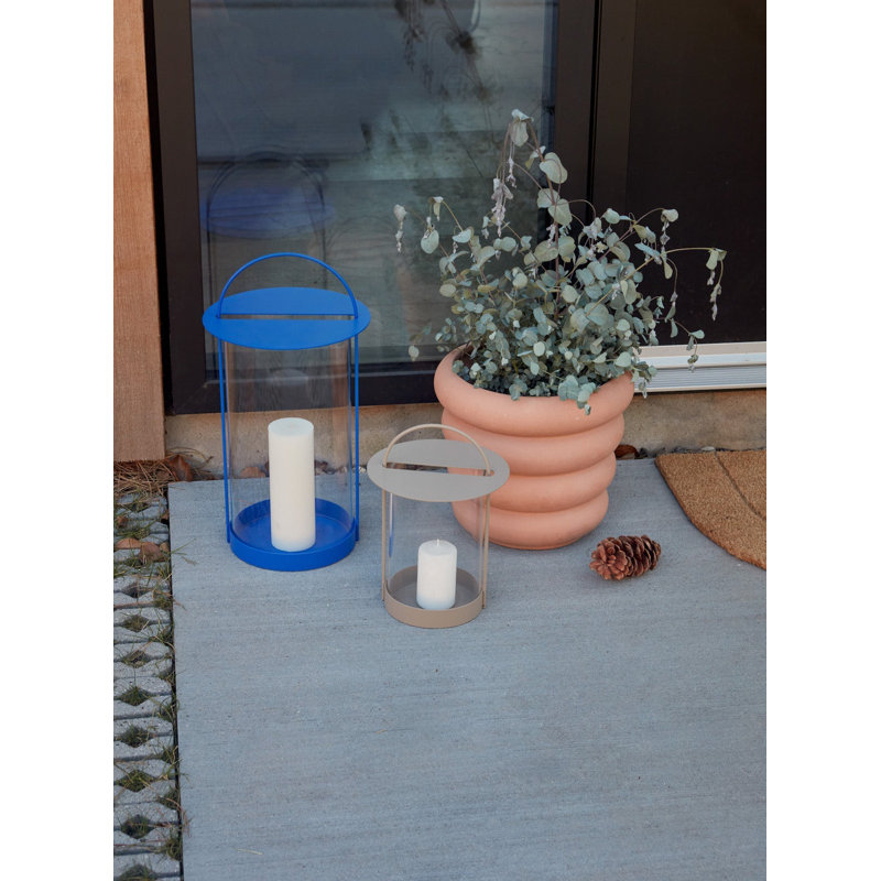 Maki Lantern, Clay, 11.42" H x 8.07" W x 8.07" D