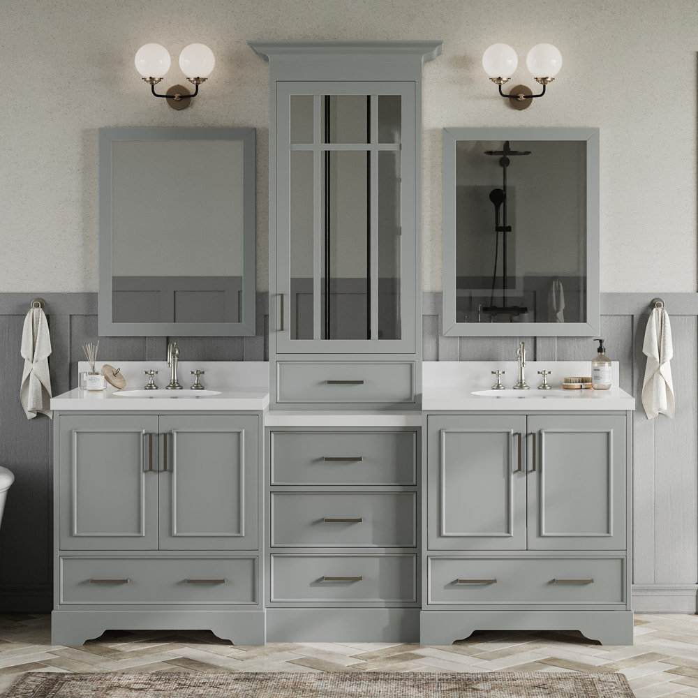 Buckhorn 85'' Double Bathroom Vanity, Gray