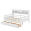 Lit de jour double, support en lattes de bois, avec tablette de chevet et deux tiroirs-1253569700