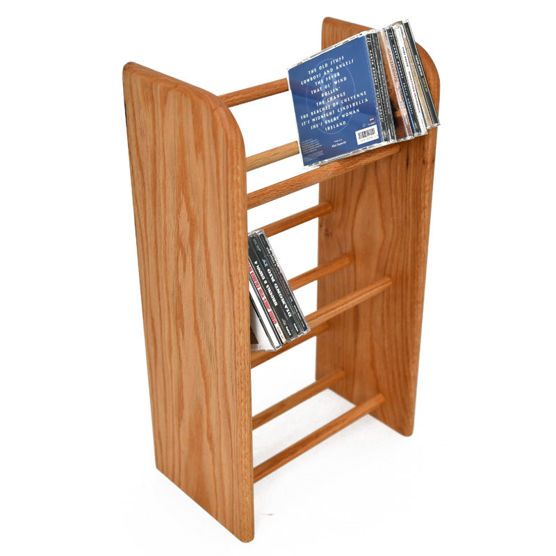 Dowel-Style Wooden CD Rack - 04 Series, Clear, 66.5" H x 12.5" W x 7.25" D