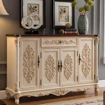 Buffet en bois massif blanc