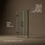 Components 71-1/2-In X 46-3/4-In Frameless Pivot Shower Door With 3/8-In Crystal Clear Glass And Back-To-Back Vertical Door Pulls-80425803