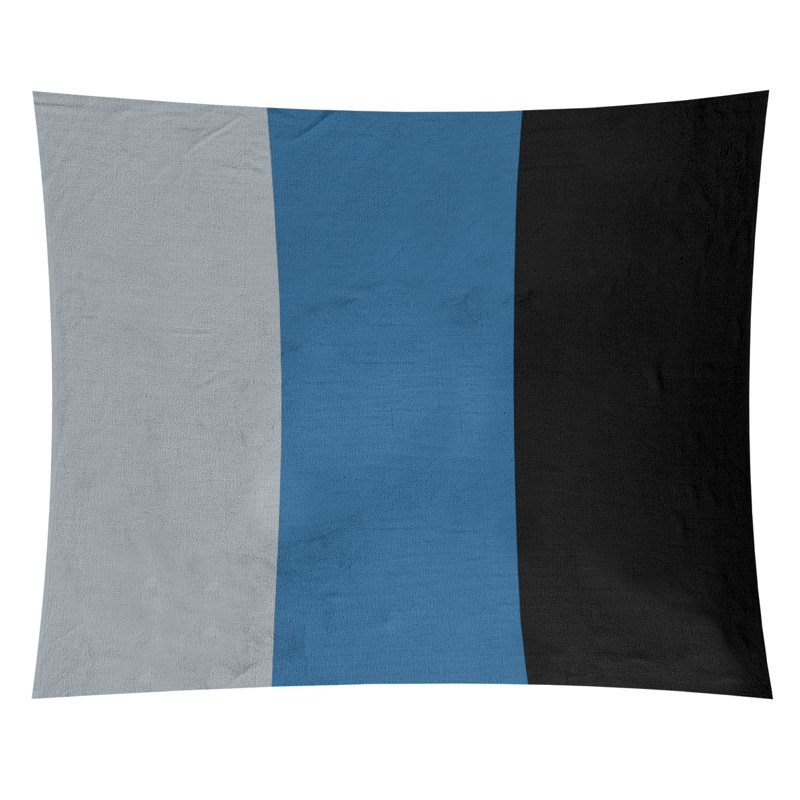 Tapisserie de polyester Colorado, H 27,5 po x l 37,5 po, Argent / bleu / noir