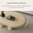 47" Modern Cloud Shaped Coffee Table, Premium Wood with travertine texture,Beige