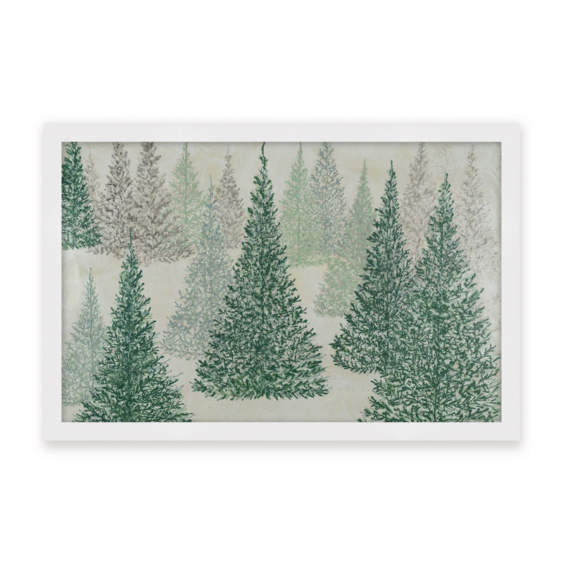 Nature Inspired "Ethereal Pines" Canvas Wall Art By Karen Biery, 16" H x 24" W x 1.125" D, Framed Print, Brown