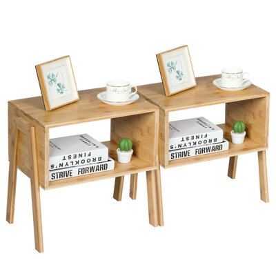40cm W Metal Bedside Table