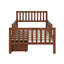 Wood Platform Bed With Guardrails On Both Sides And Two Drawers-1770532058