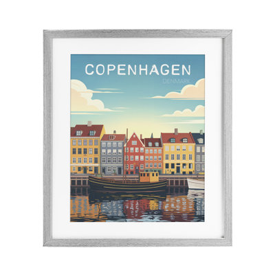 «Copenhagen Cityscape with River», reproduction encadrée sous verre, design par Andreas Magnusson