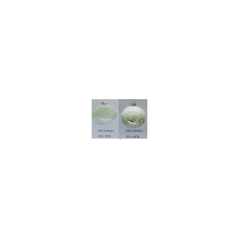Snowflakes Glass Ball Christmas Ornaments - 3" (80Mm) - 4Ct, Green/White