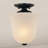 Kim V5070 8.25" Hammond 1-Light Indoor Antique Bronze Mini Convertible Hanging Pendant (Semi-Flush) with Alabaster Glass Bell Shade-24080923