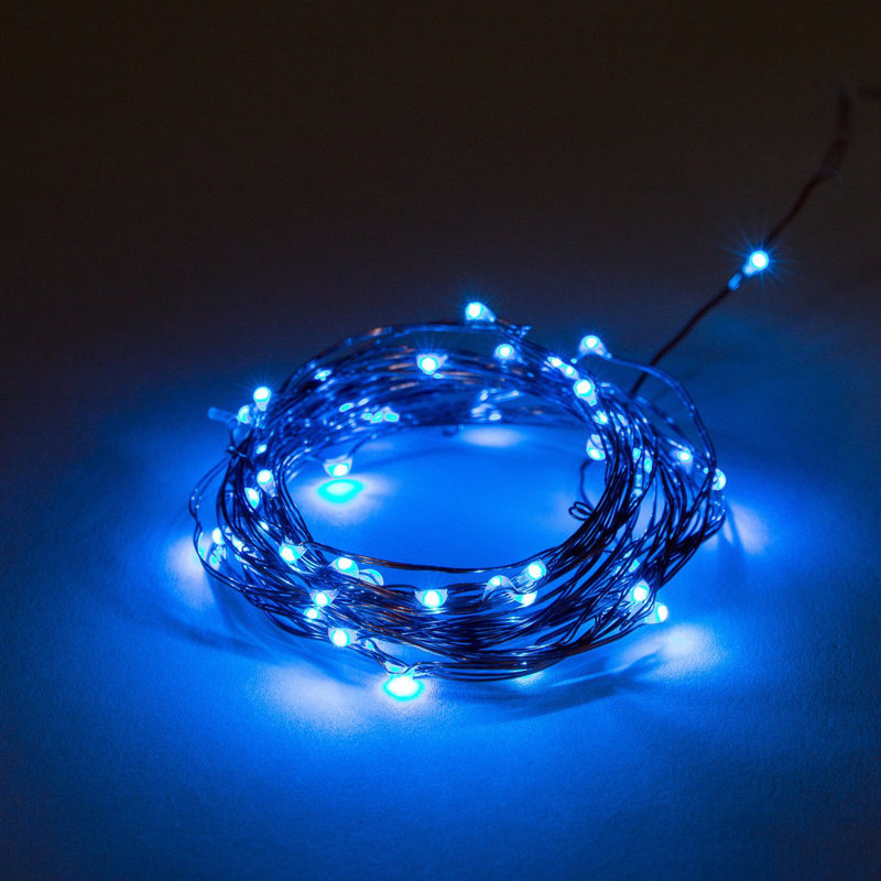 Stoller Outdoor 50 - Bulb 16'' Battery Powered LED Fairy String Light, Blue