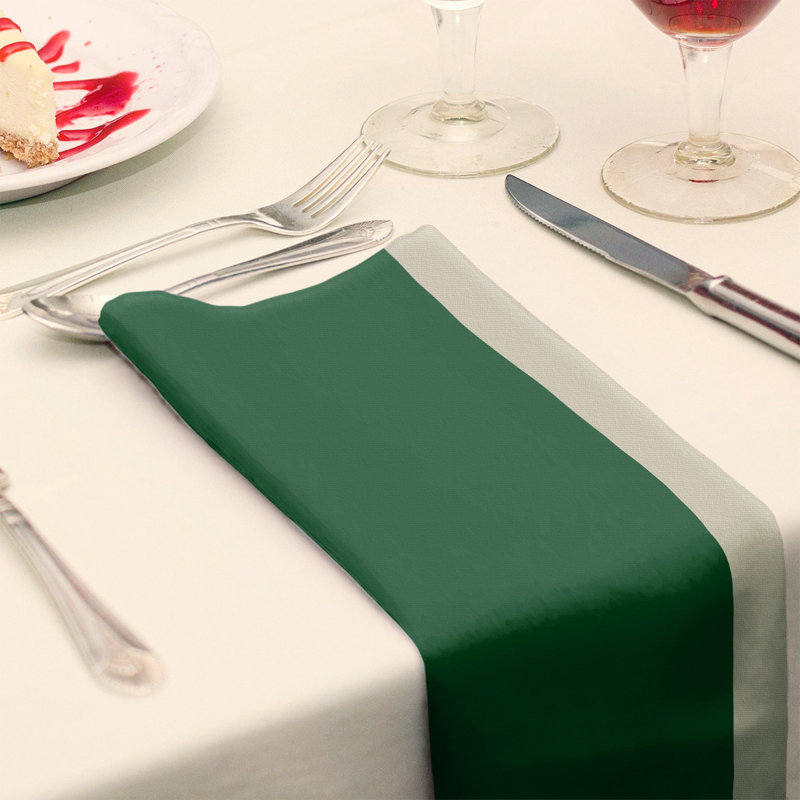Milwaukee Striped Square Napkin, 10" W x 10" L, Good Land Green/Cream City Cream/Great Lakes Blue, Cotton Twill