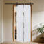 2-Panel Bi-Fold 80 In.X72 In. Mdf White Walnut Barn Sliding Door With Hardware Kit-131130744