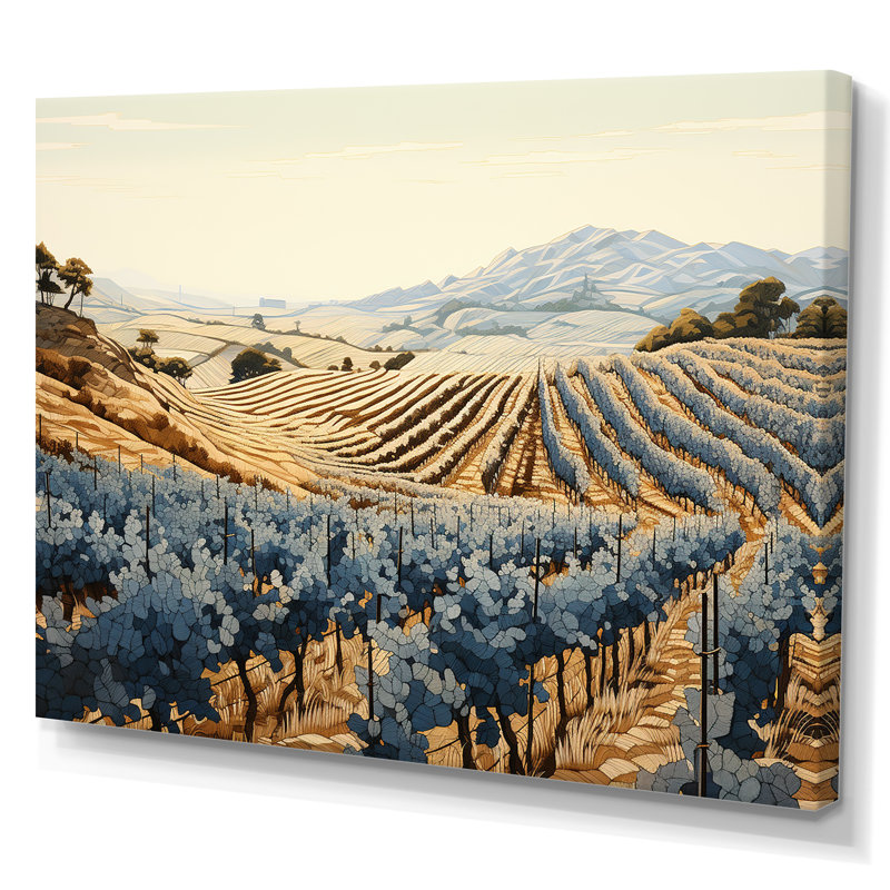 Minimalisme vignoble sur toile de fond, Toile tendue, H 24 po x l 32 po x P 1 po