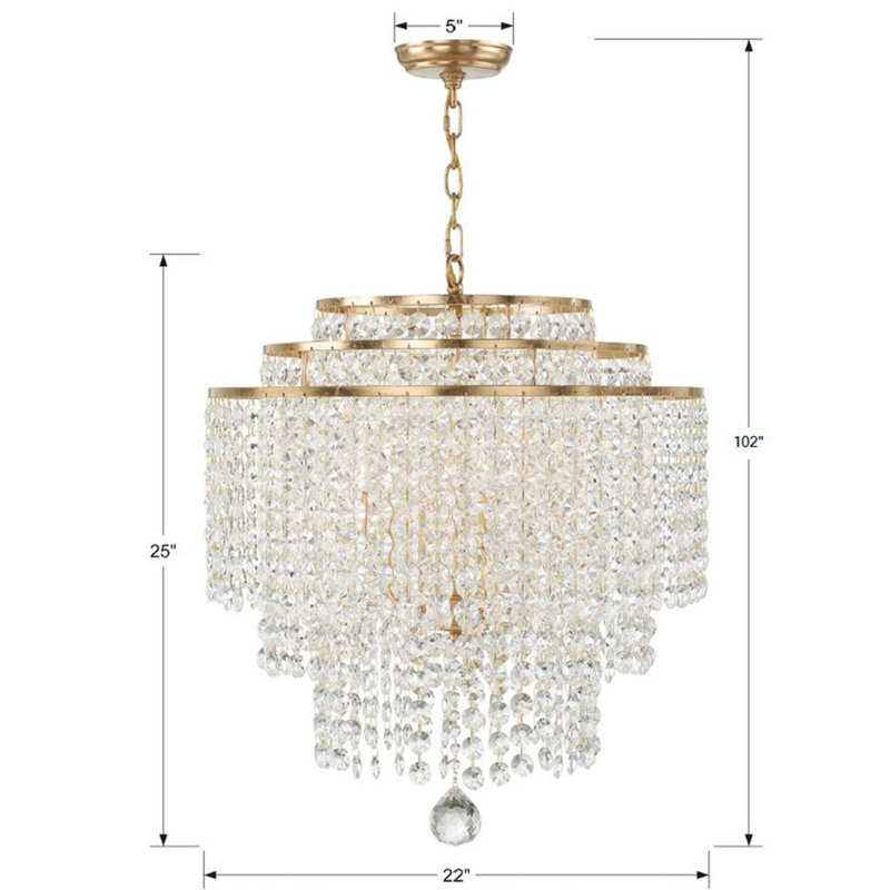 6 - Light Dimmable Classic / Traditional Chandelier, Gold