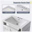Meuble-lavabo de salle de bain 30 po avec lavabo supérieur, armoire de rangement moderne-74158041