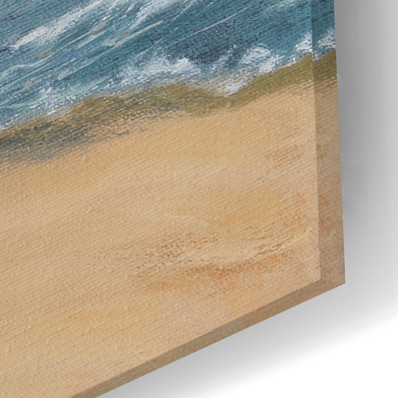 Plage, maisons et surf »par Thomas Stotts, acrylique, H 16 po x l 24 po x P 0,2 po