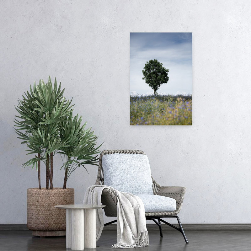Summer Meadow Peaceful Serene Tranquil Flower Landscape Wall Art Print, 60.96cm H x 40.64cm W