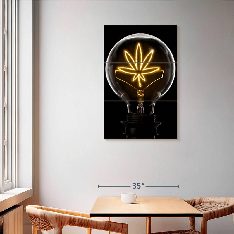 Marijuana Leaf Lightbulb, 57" H x 36" W