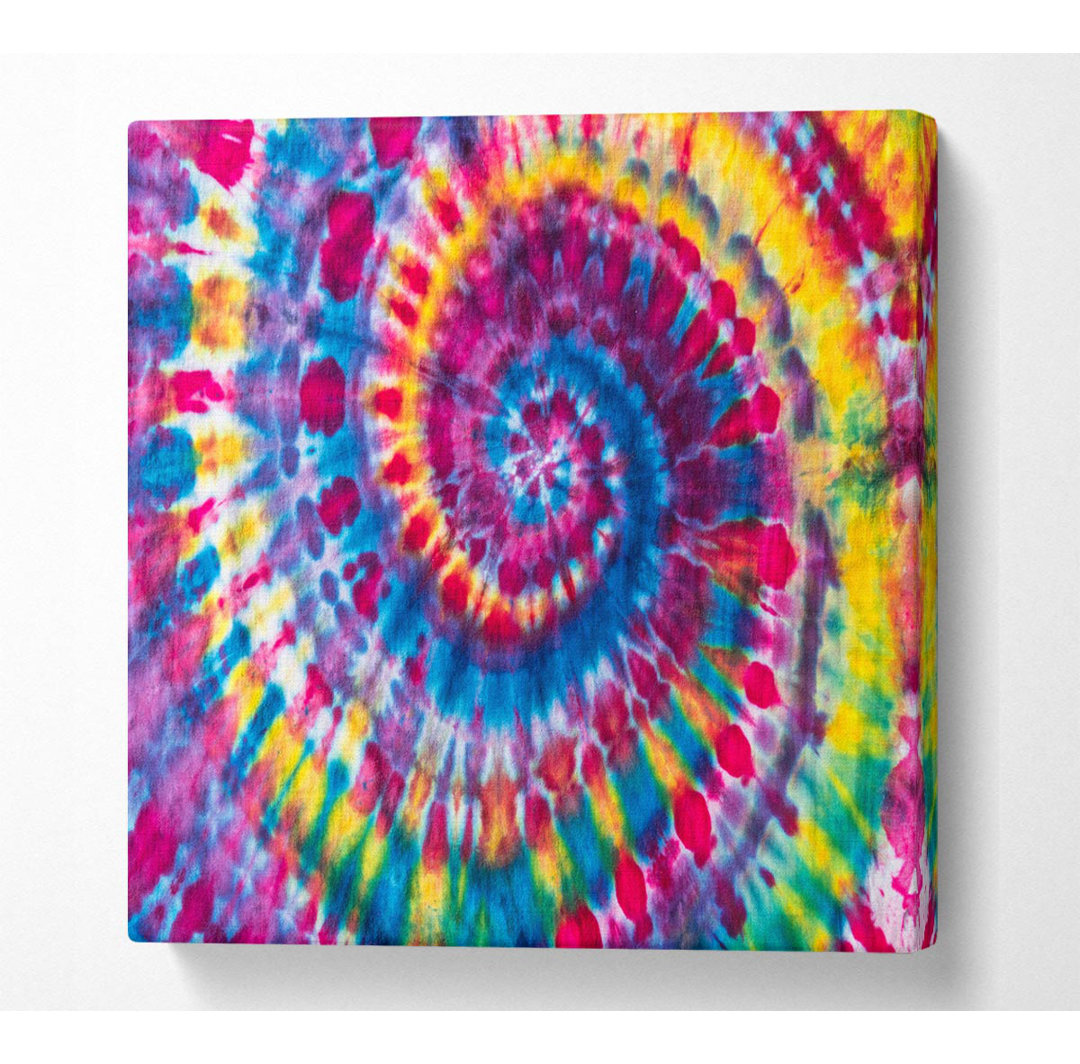 Leinwandbild Spirale Tie Dye Quadrat