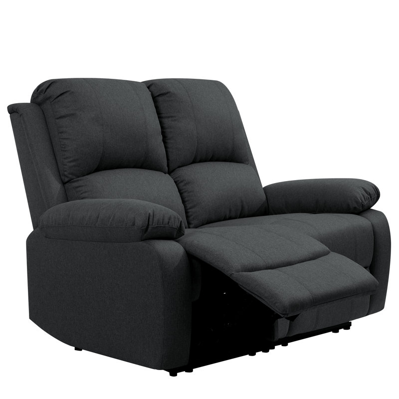 2 Seater Lafay Fabric Reclining Sofa, Dark Grey
