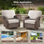 Ensemble de conversation pour patio en osier 6 pièces avec 4 chaises pivotantes et tables d'appoint-115887589-115887594