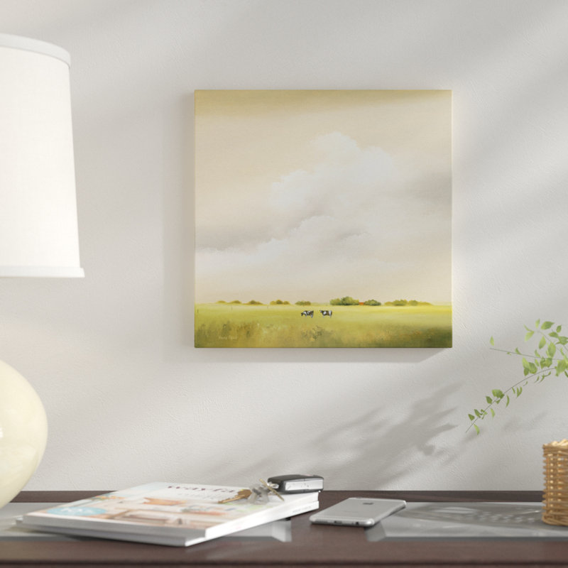 « vaches ii », impression sur toile, H 12 po x l 12 po x P 1,5 po, Pas de tapis, Toile tendue