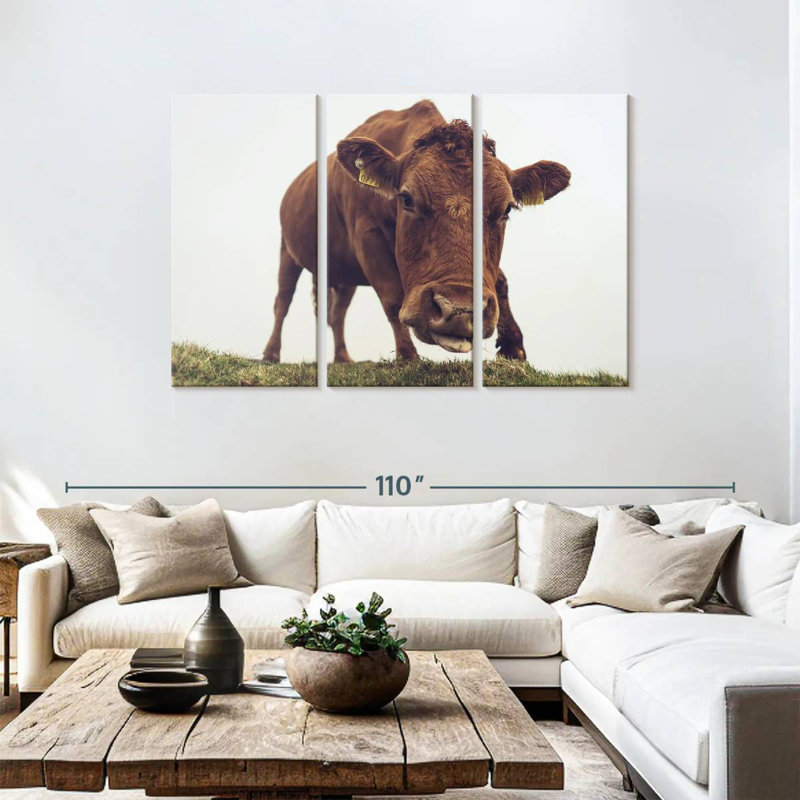 Brampt Chocolate Cow Face, 48" H x 74" W
