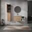 Meuble-lavabo mural avec lavabo et armoire latérale, portes à fermeture douce, armoire combinée