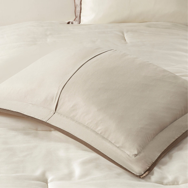 7 Piece Comforter Set Taupe/Brown