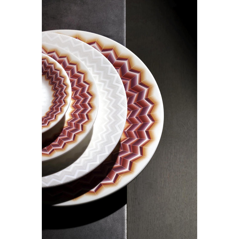 Assiette plate Missoni Zig Zag Jarris, 156 pièces, 2 pièces Diam. 10,75 po, Jarris 156
