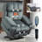 Extended Footrest Chenille Power Lift Chair Lay Flat Recliner with Massage and Heating, 350lbs, Hidden Storage -685169662
