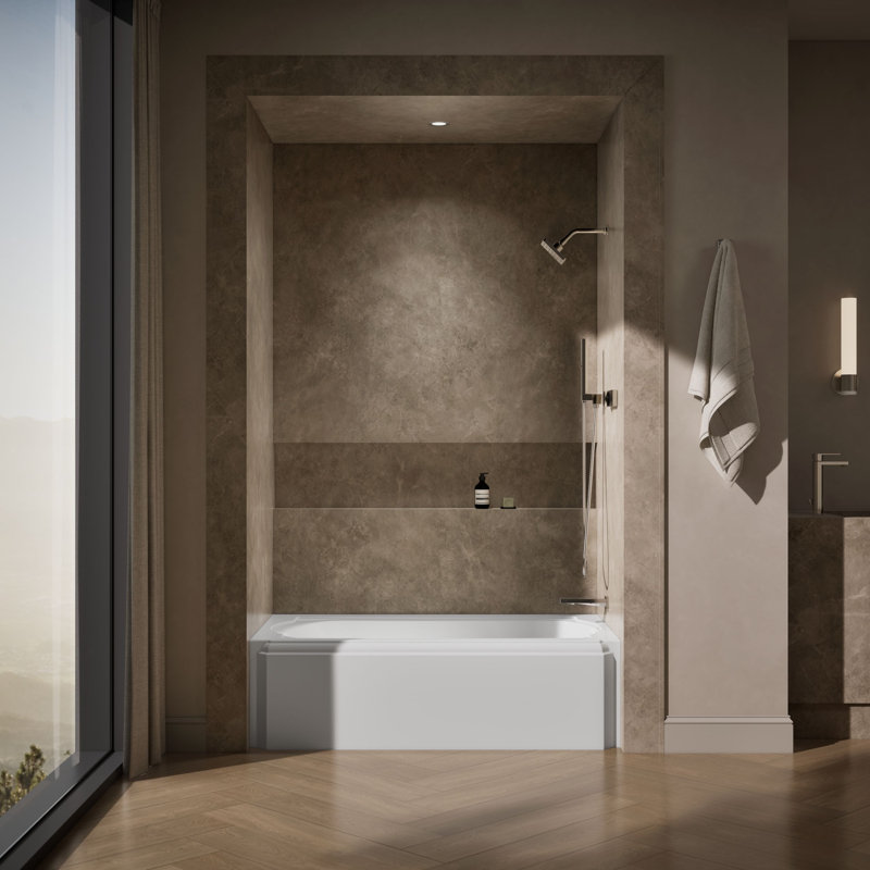 Memoirs® Alcove 60" x 33.75" Soaking Bathtub, White