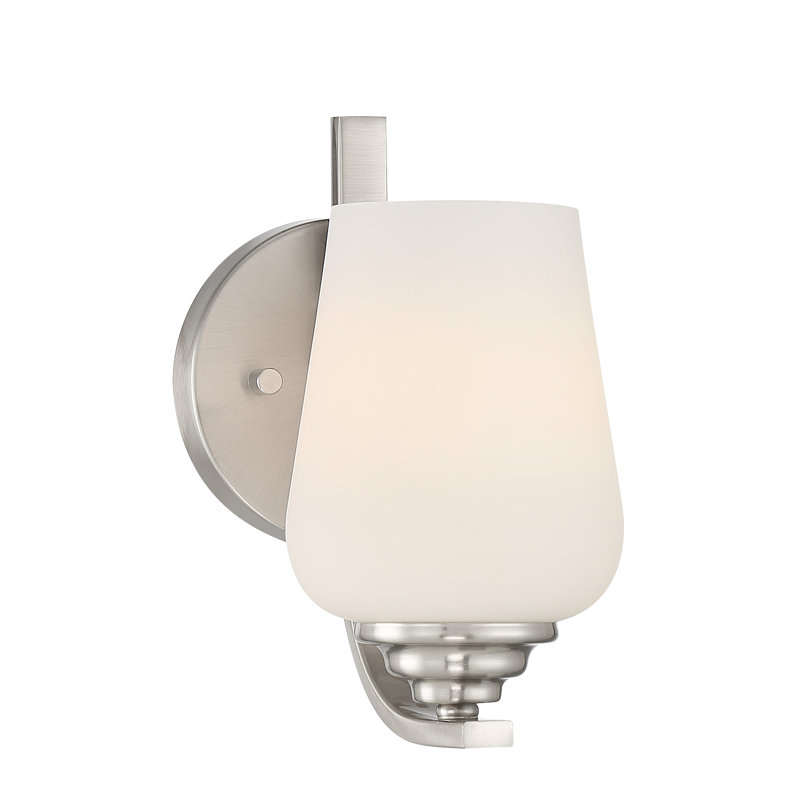 Éclairage pour meuble-lavabo Breakwater Bay Daughtrey, Nickel brossé, Blanc