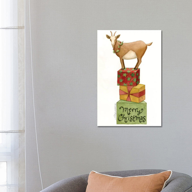Goat Of Gifts by Teresa Kogut - Painting on Canvas, 66.04cm H x 45.72cm W x 3.81cm D, Wrapped Canvas