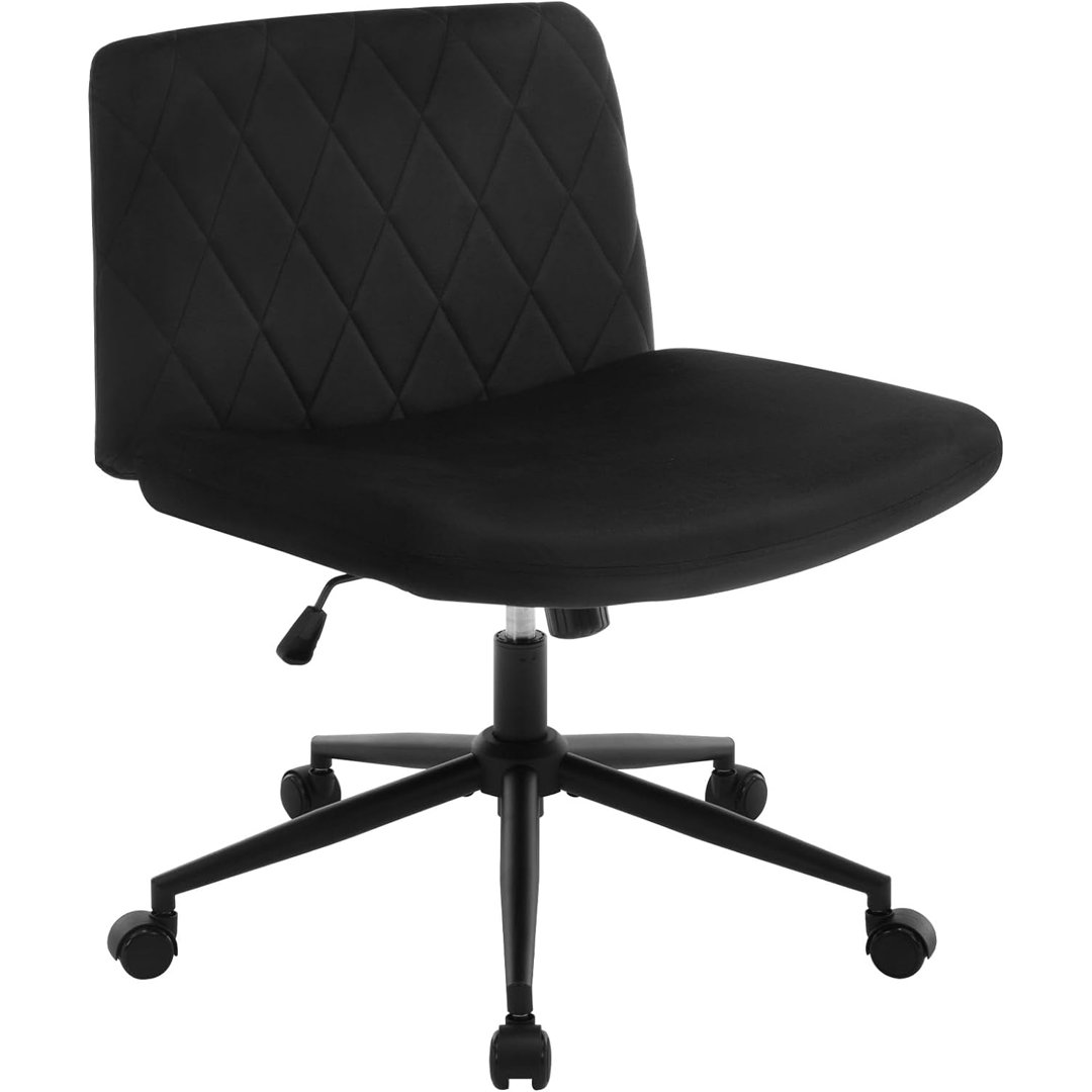 Bürostuhl Ohne Armlehnen, Schreibtischstuhl Mit Breiter Sitzfläche, Drehstuhl Höhenverstellbar, Ergonomischer Stuhl Schn...