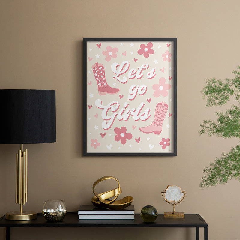 «Let Go Girls», reproduction encadrée - bois massif, H 11 po x l 9 po, Noir, noir, noir, noir