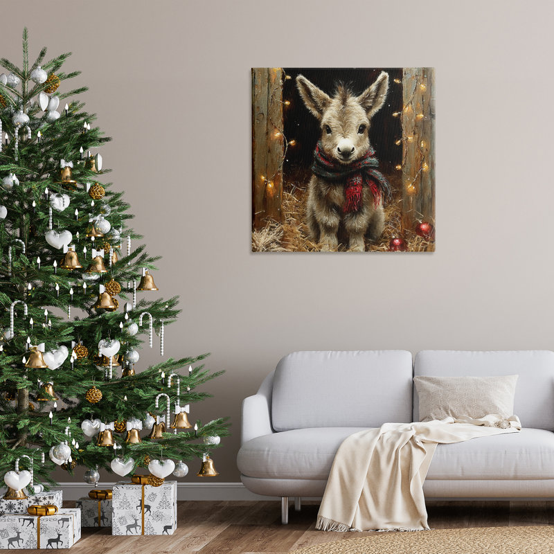 «Baby Donkey & Holiday Lights», conception par Riley B, H 36 po x l 36 po