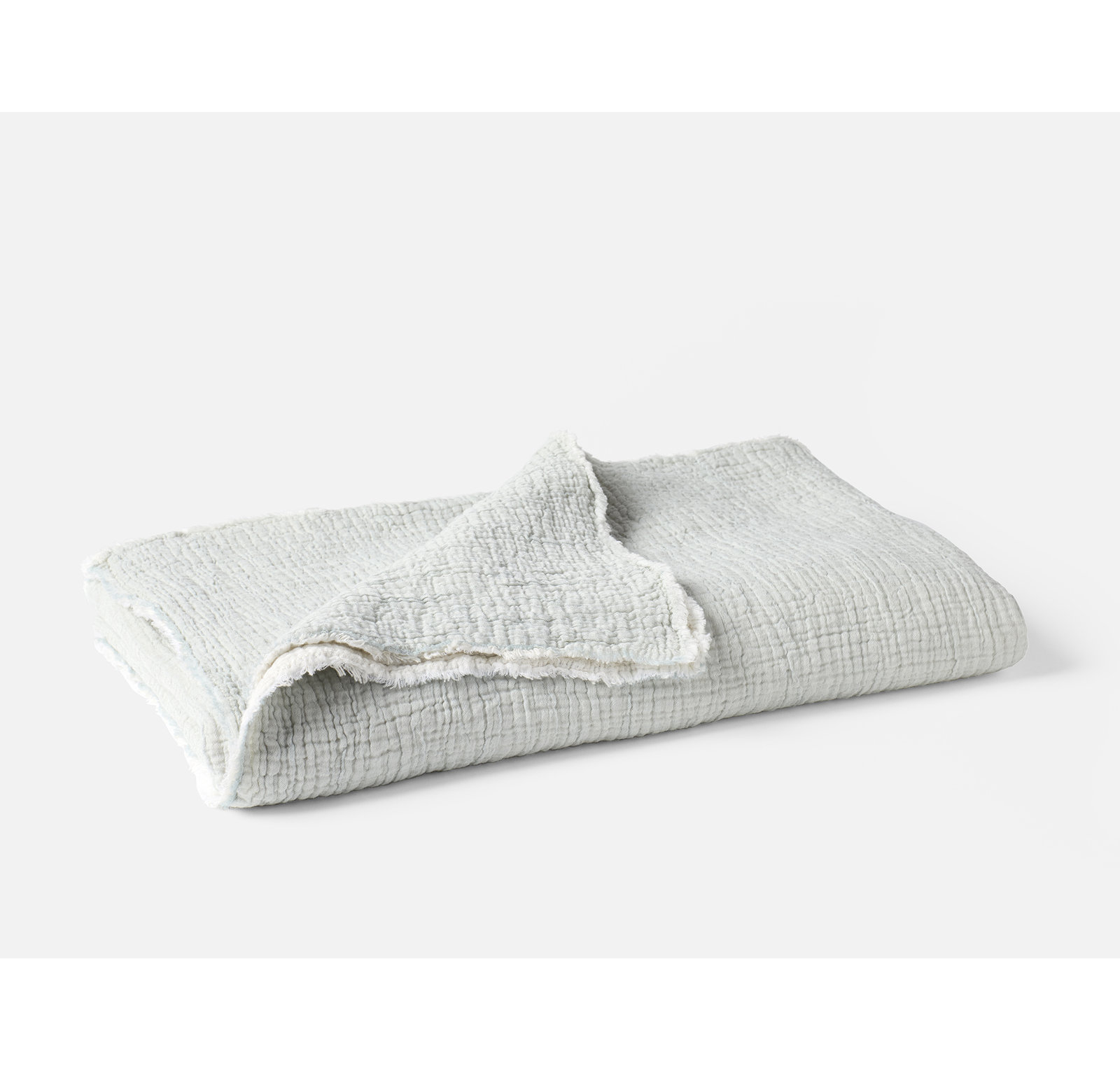 Topanga Matelasse Cotton Throw Blanket, Throw, Tidal Chambray