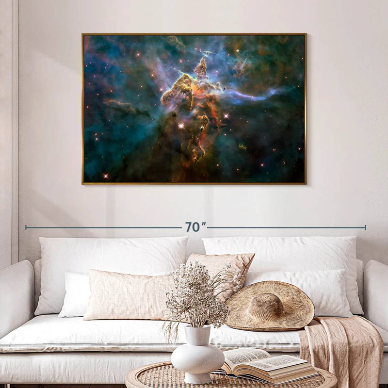 Carina Nebula Mystic Mountain, 46 po x 31 po, Cadre flottant doré