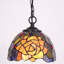 Petite lampe suspendue Tiffany en verre coloré de style rose jaune mauve