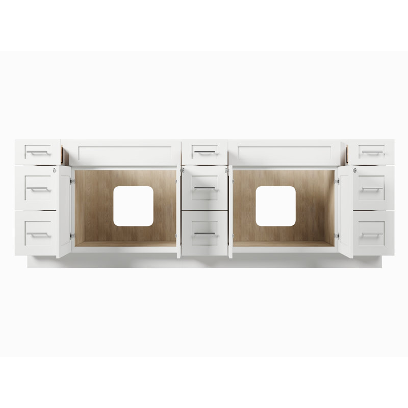 Base de meuble-lavabo double 96 po Disar, Blanc