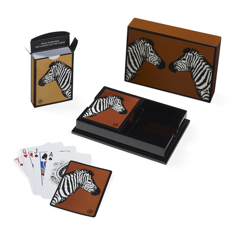 Ensemble de cartes Zèbre en laque