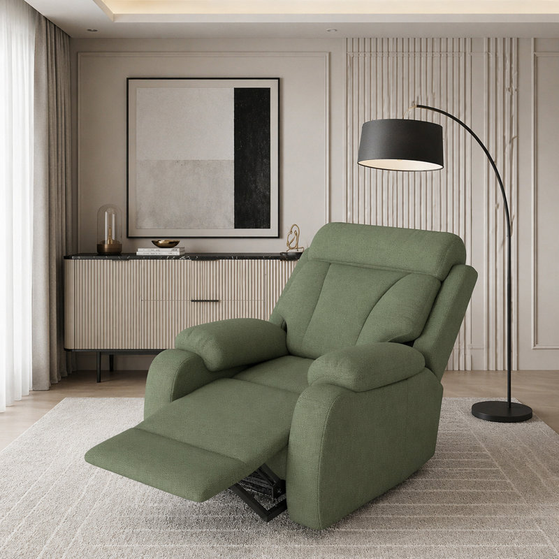 Fauteuil inclinable électrique Power Lift, Tissu velours flocon de neige, Vert foncé