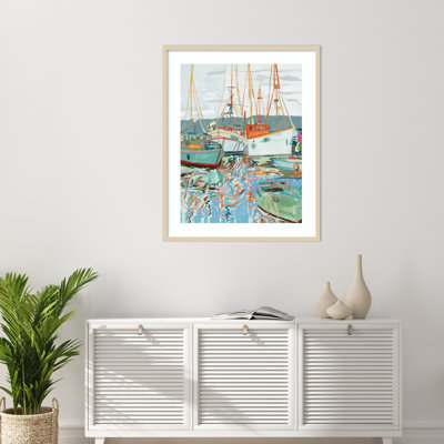 «Close To Shore I» par Melissa Wang, reproduction d'art encadrée en bois